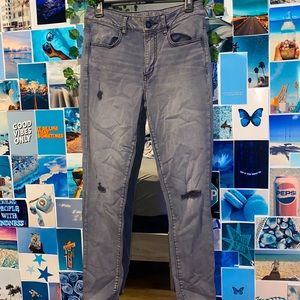 Washed out black American Eagle Jeans. Size 8.